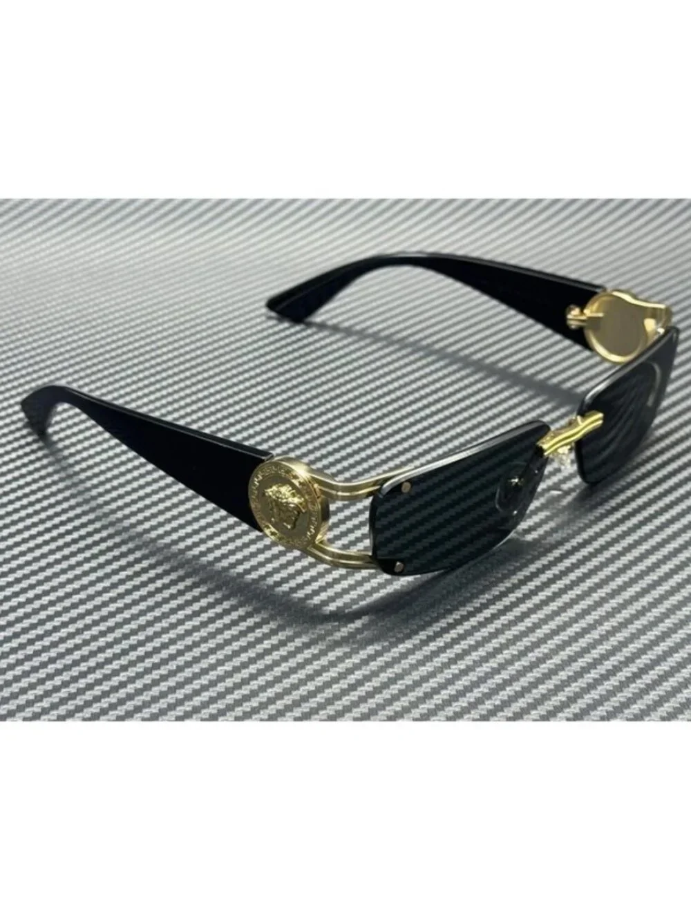 New Versace Men Gold Sunglasses 59-13-115